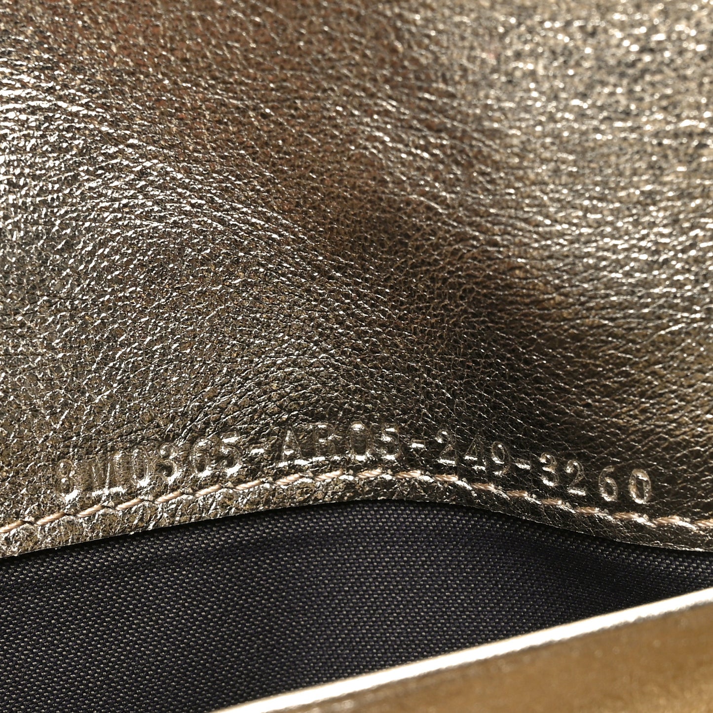Vitello Catalan Mirror FF 1974 Embossed Continental Wallet on Chain Orochiaro