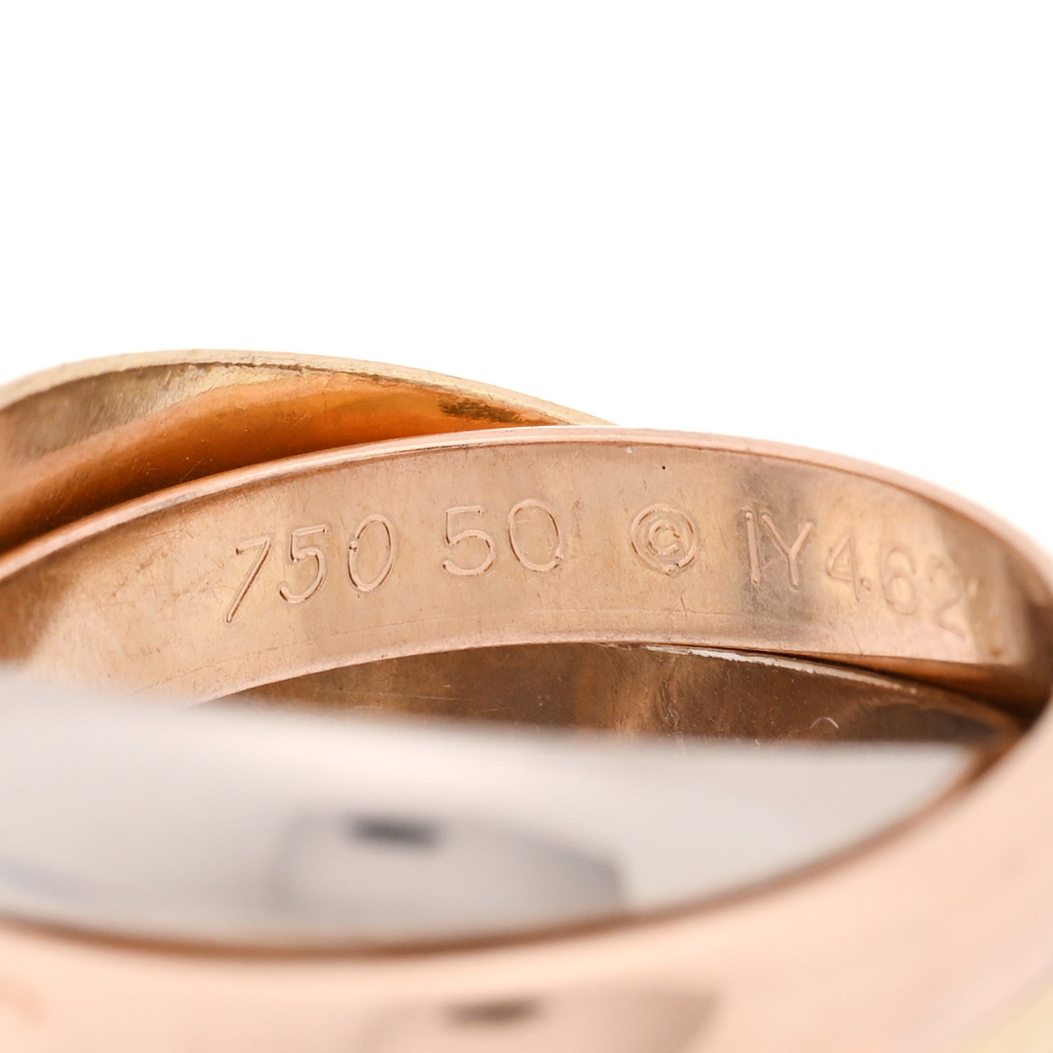 Cartier 18K Pink Yellow White Gold Classic Trinity Ring 50 5.25 4 of 5