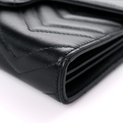 Gucci Calfskin Matelasse GG Marmont Chain Wallet Black 9 of 18