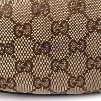 Gucci Monogram Web Medium Half Moon Hobo Dark Brown 12 of 14