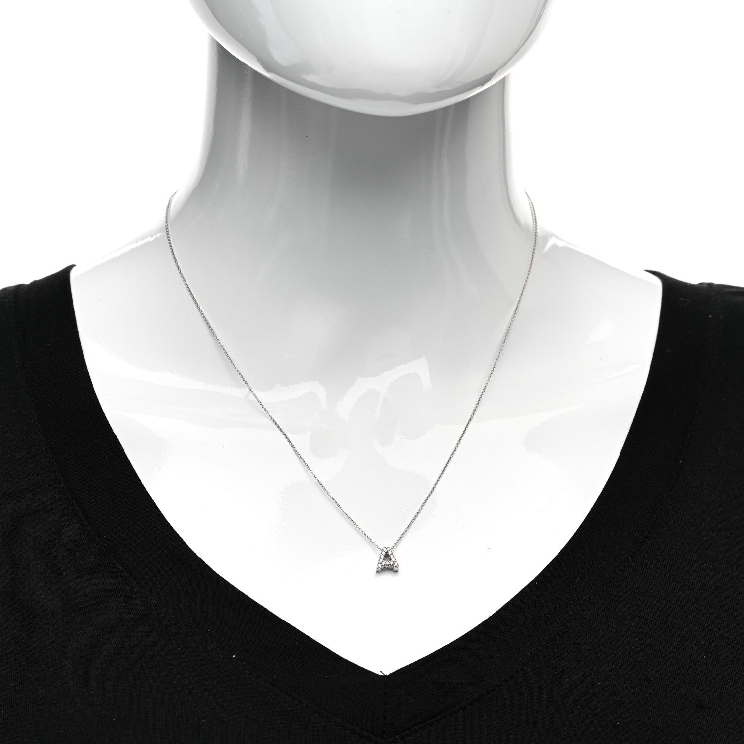 Roberto Coin 18K White Gold Diamond Love Letter A Pendant Necklace 2 of 4