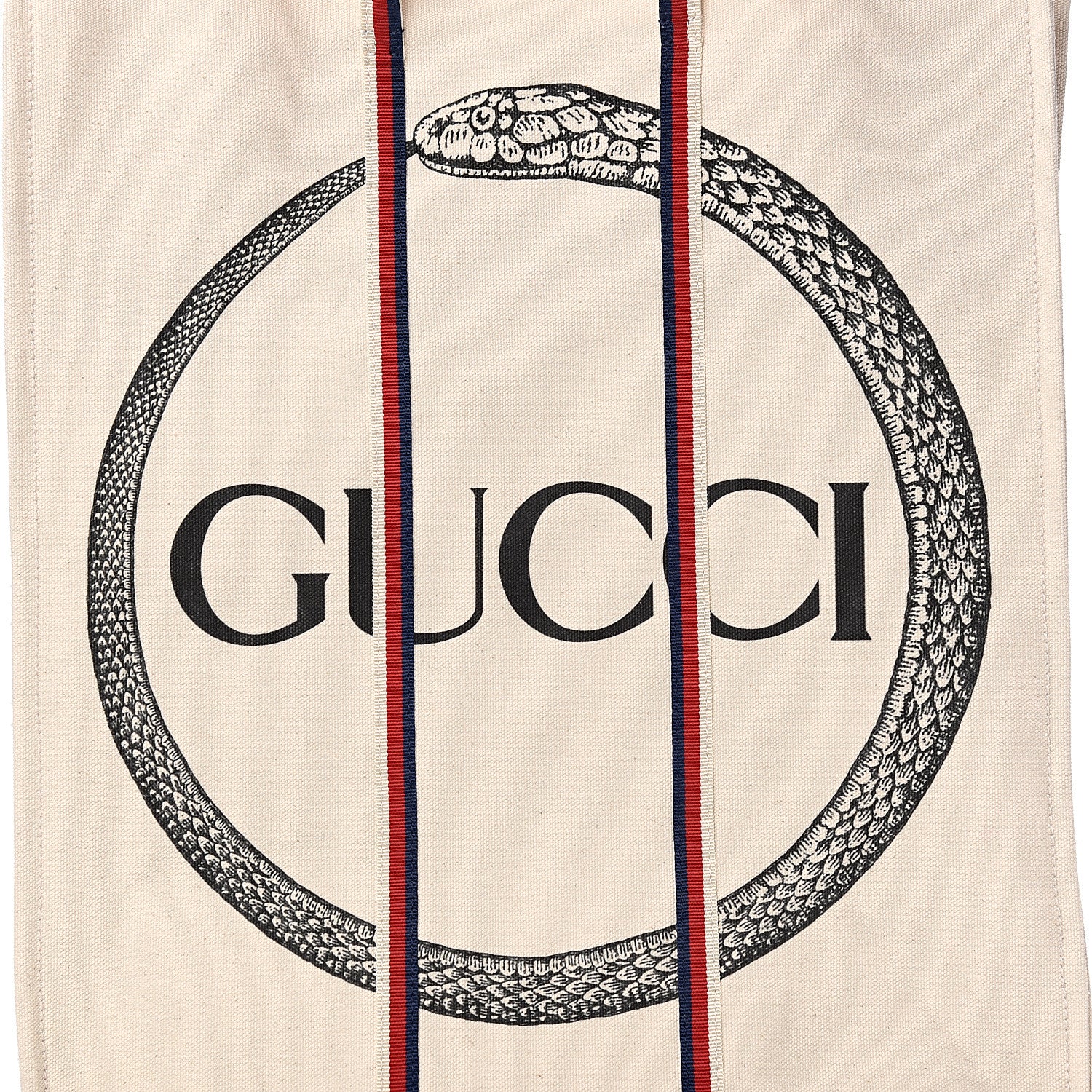 Gucci Cotton Ouroboros-print Vertical Tote Cream 9 of 9