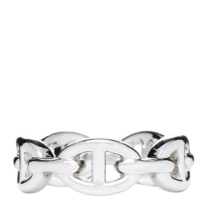 Hermes Sterling Silver PM Chaine d'Ancre Enchainee Band Ring 52 6 1 of 7