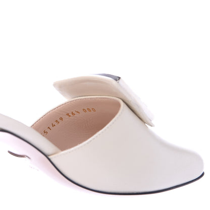Gucci Malaga Kid Crystal Square G Madelyn Mules 36.5 Vintage White 10 of 11