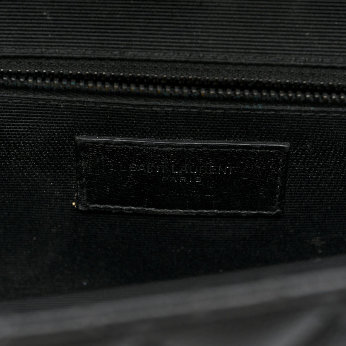 Grain De Poudre Textured Mixed Matelasse Large Triquilt Monogram Monochrome Satchel Black
