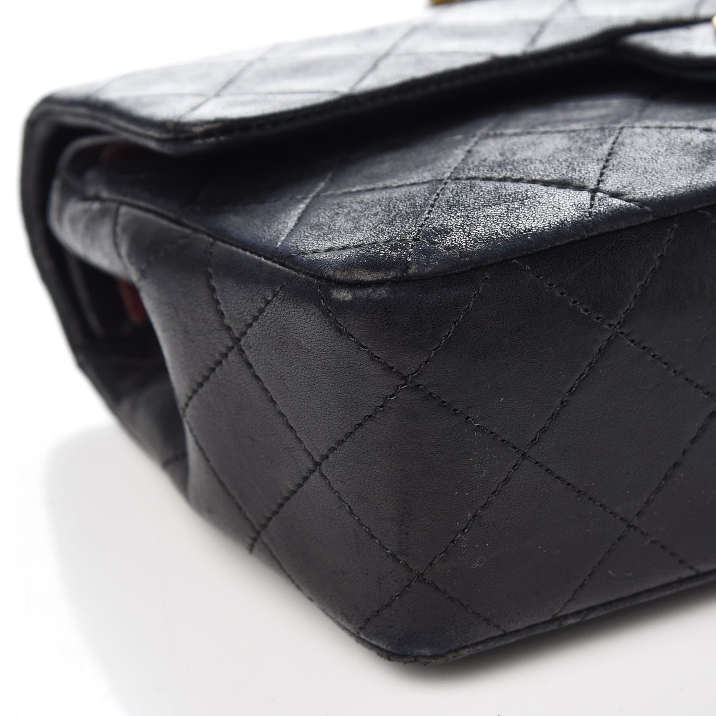 Lambskin Quilted Small Double Flap Black
