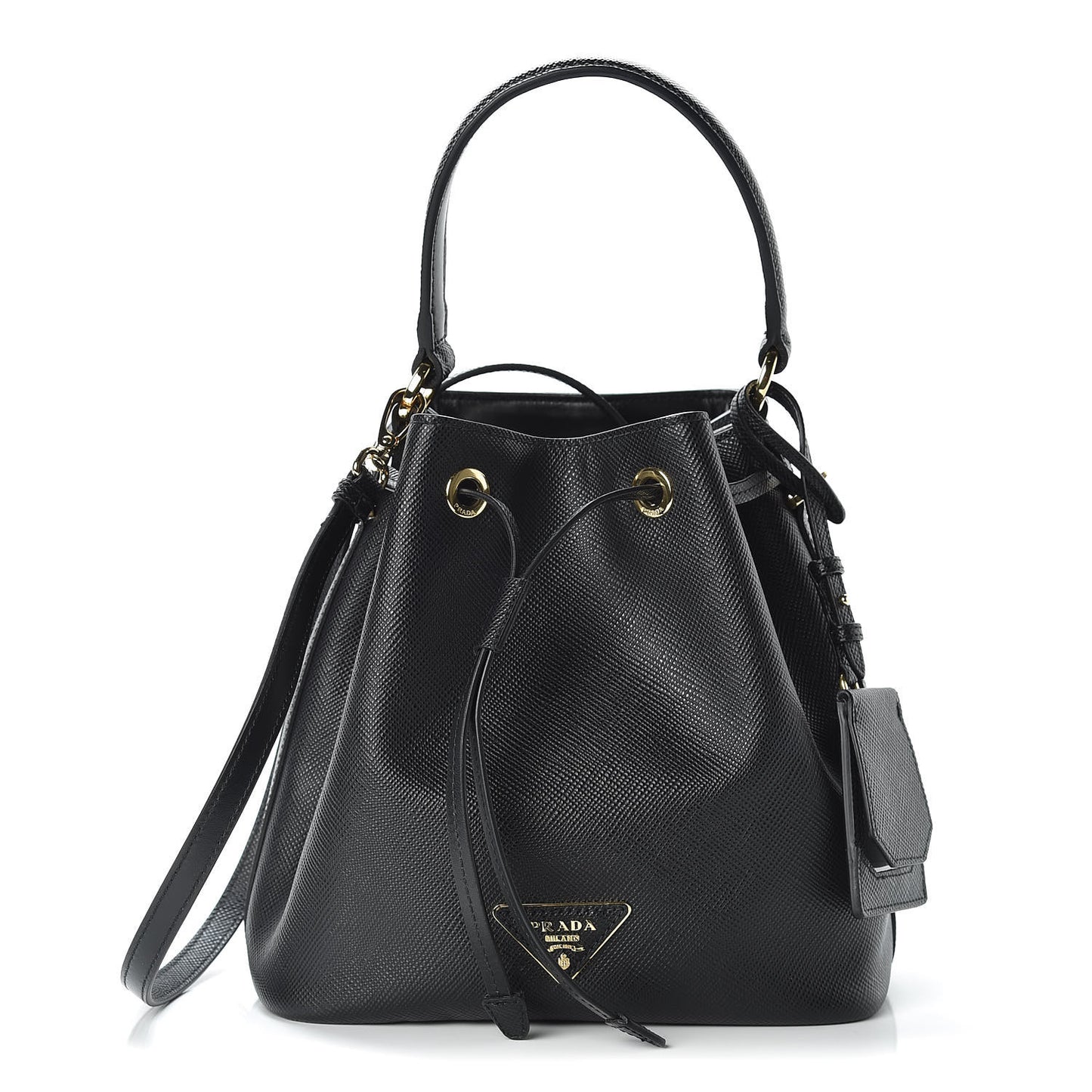 Saffiano Cuir Bucket Bag Black