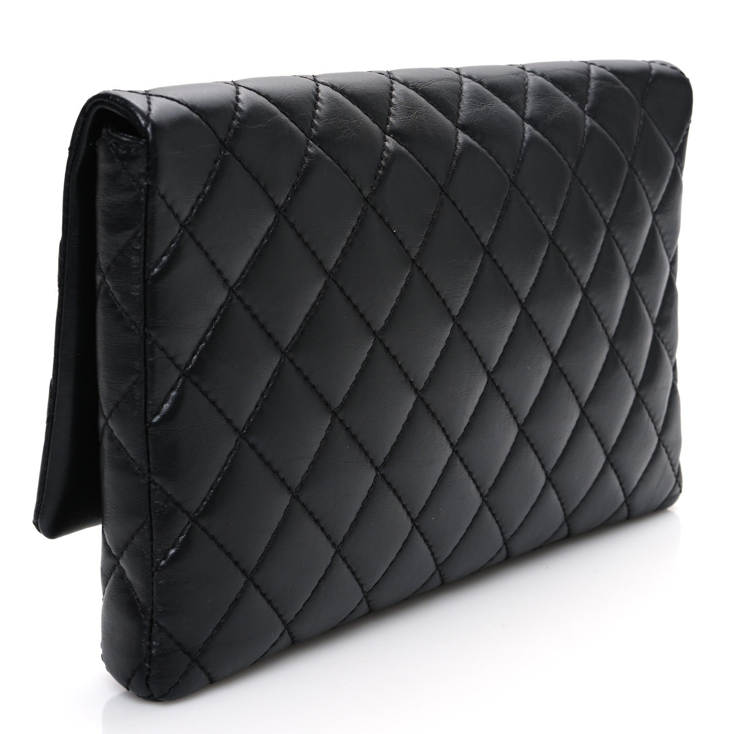 Chanel Aged Calfskin Quilted Reissue 2.55 Clutch Black 3 of 11