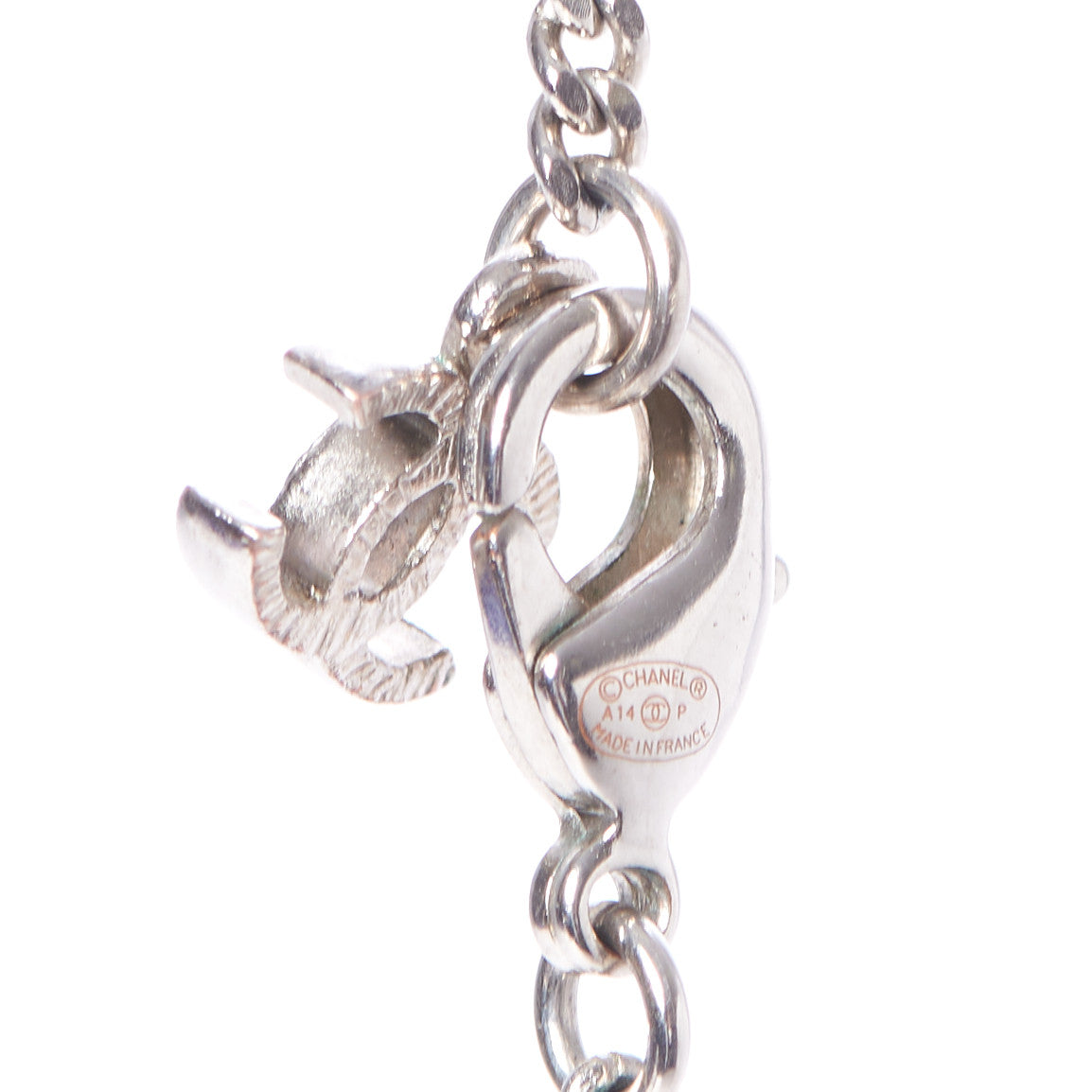 Crystal CC Pendant Necklace Silver