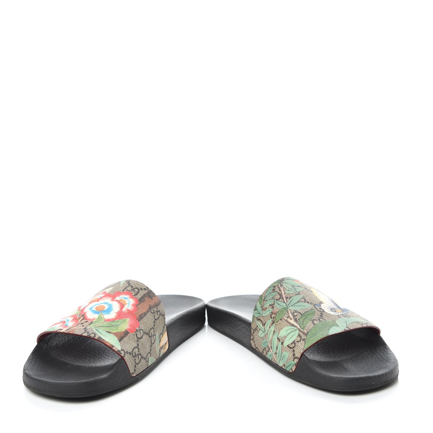 GG Supreme Monogram Tian Womens Slide Sandals 38 Beige Multicolor