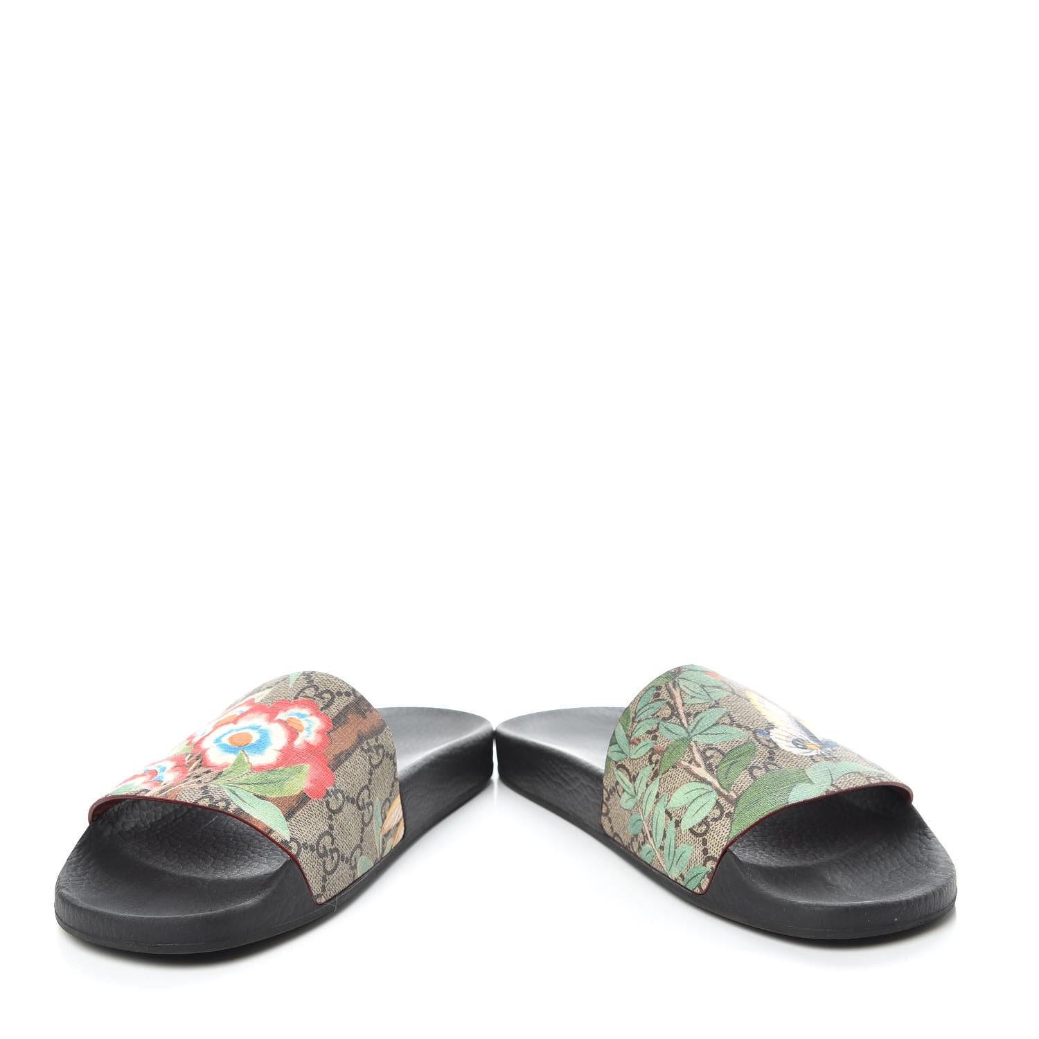 Gucci GG Supreme Monogram Tian Womens Slide Sandals 38 Beige Multicolor 5 of 10