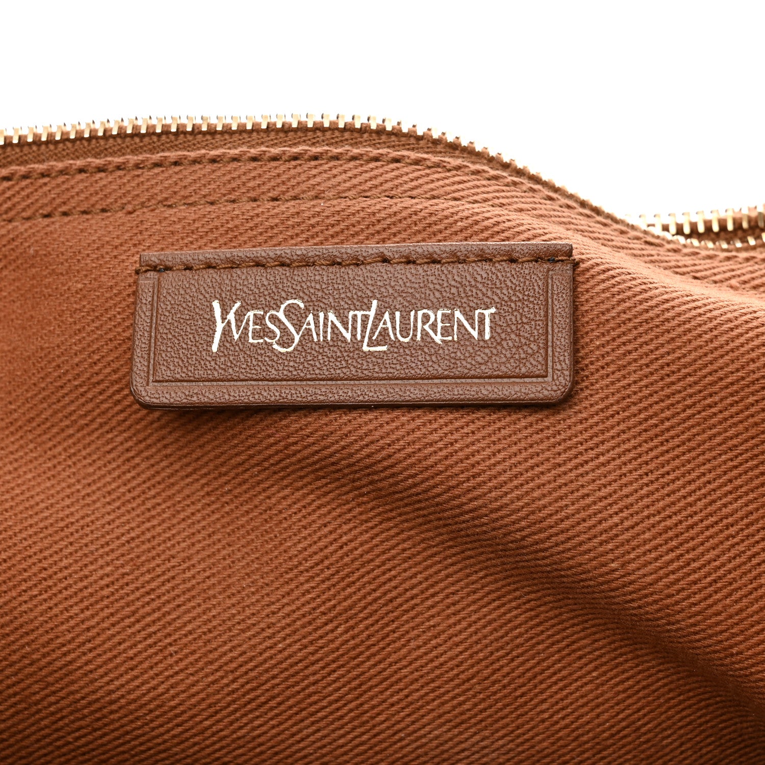 Saint Laurent Calfskin Canvas Medium Muse Two Brown 6 of 14