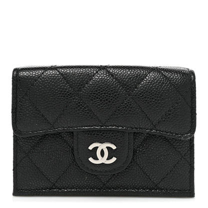 Chanel Caviar Quilted Tri-Fold Flap Wallet Black 1 of 8