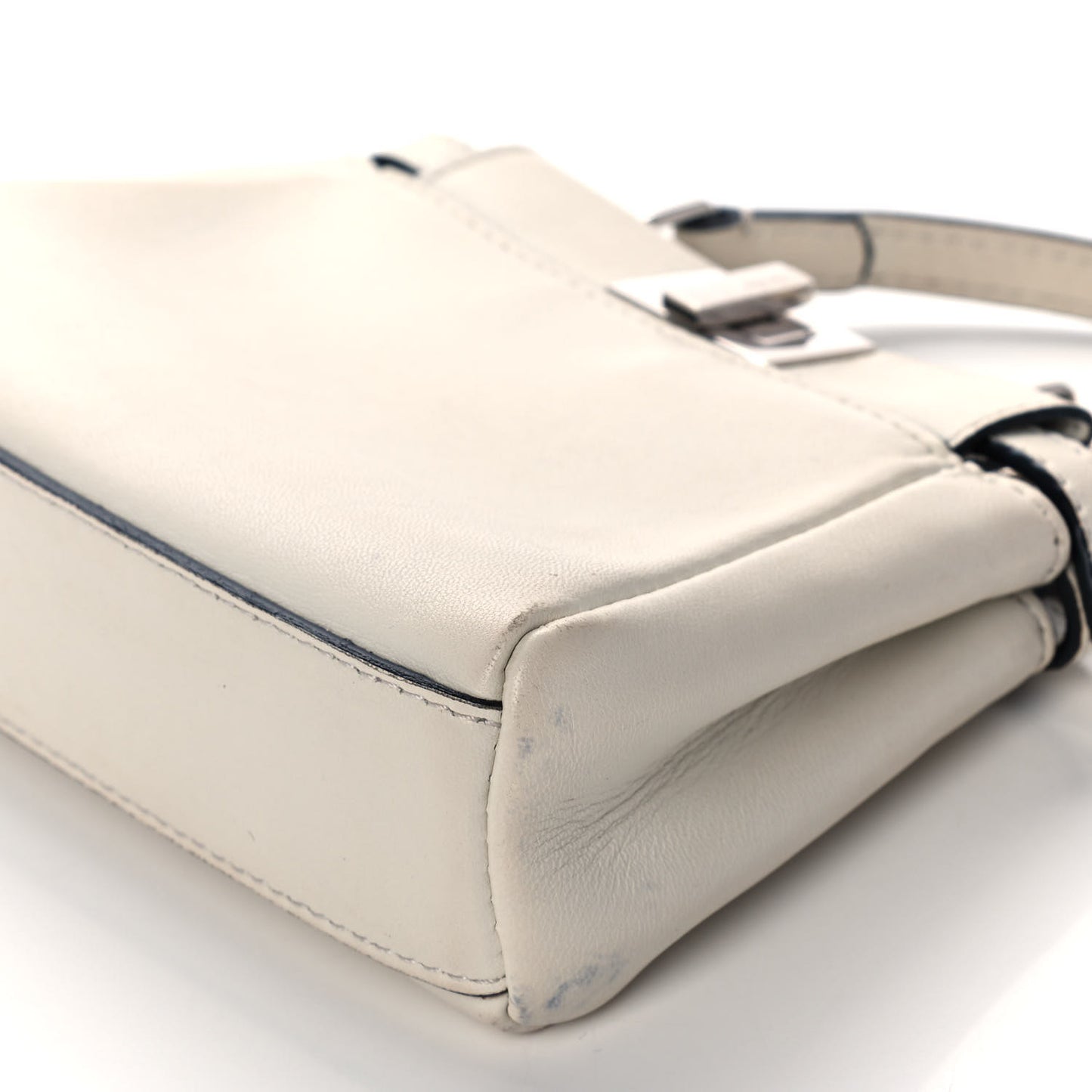 Shiny Nappa Micro Peekaboo Iconic Satchel White