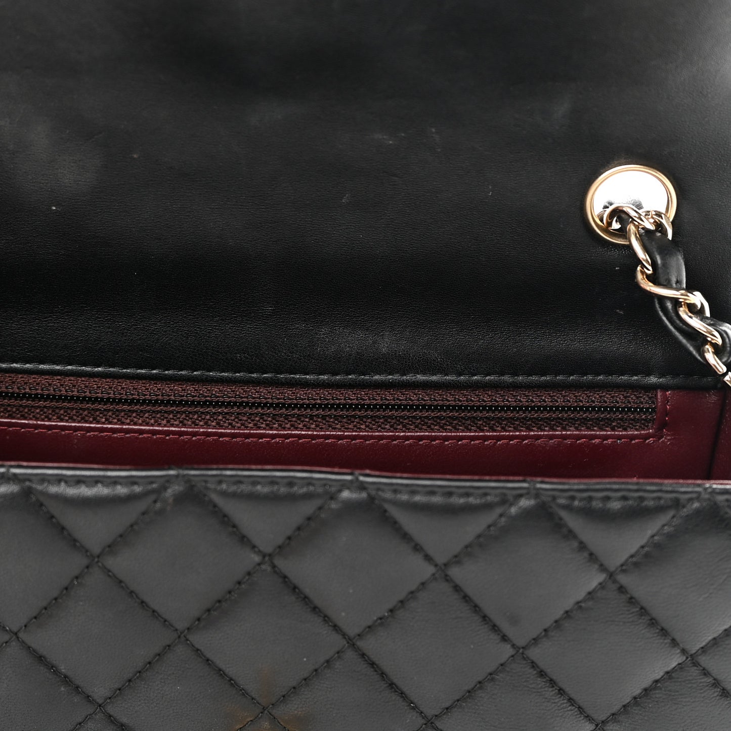 Lambskin Quilted Mini Rectangular Flap Black
