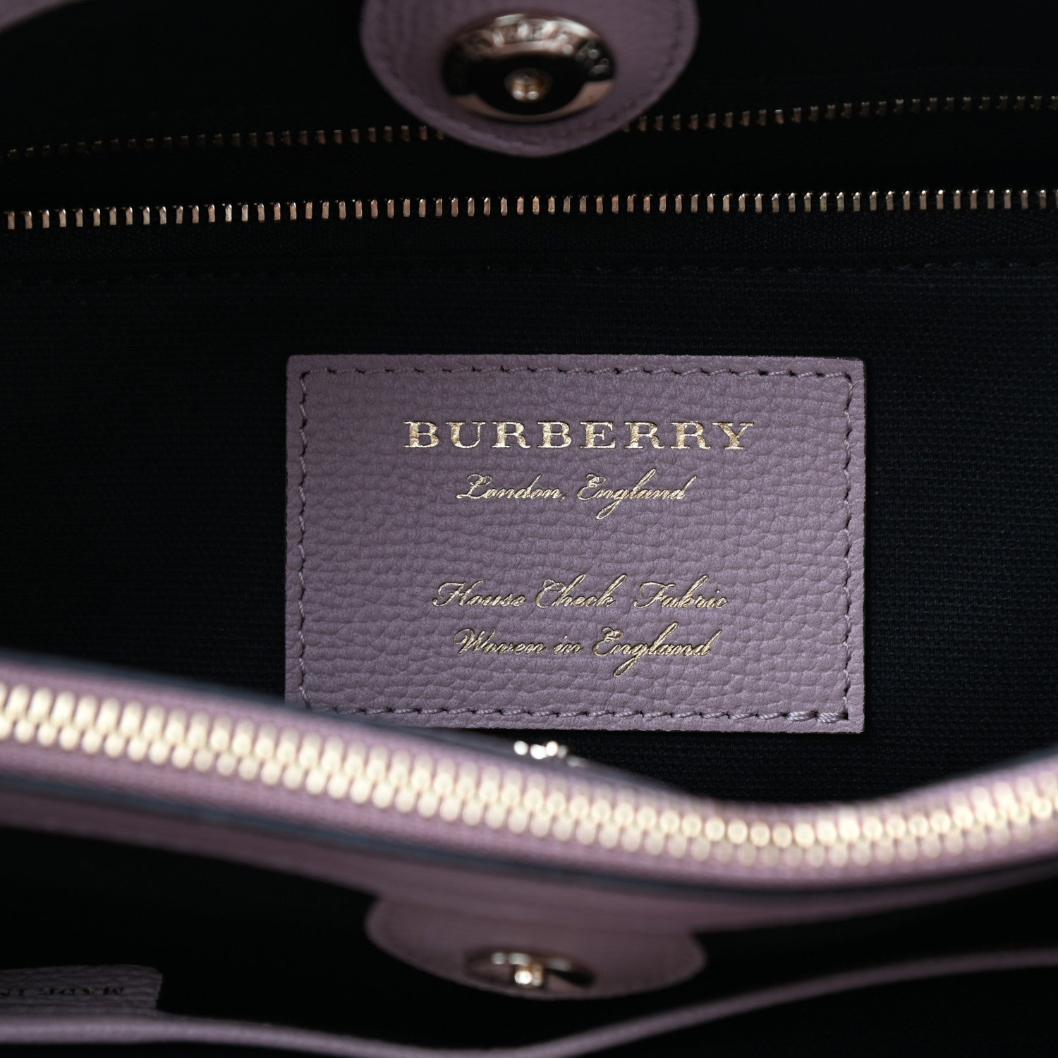 Burberry Grainy Calfskin House Check Medium Banner Tote Pale Orchid 6 of 11