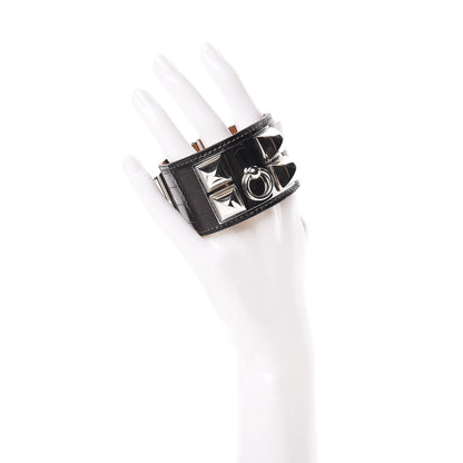 Hermes Matte Alligator Collier De Chien CDC Bracelet S Graphite 2 of 10