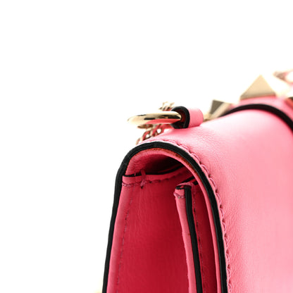 Valentino Garavani Vitello Small Glam Lock Rockstud Flap Deep Fuxia 10 of 12