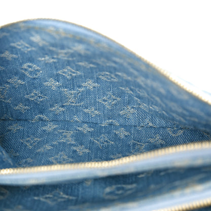 Louis Vuitton Monogram Denim Liv Pochette Sky Blue 6 of 10