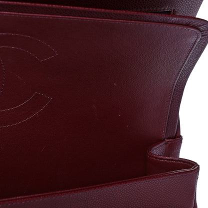 Chanel Caviar Quilted Maxi Double Flap Burgundy 12 of 13