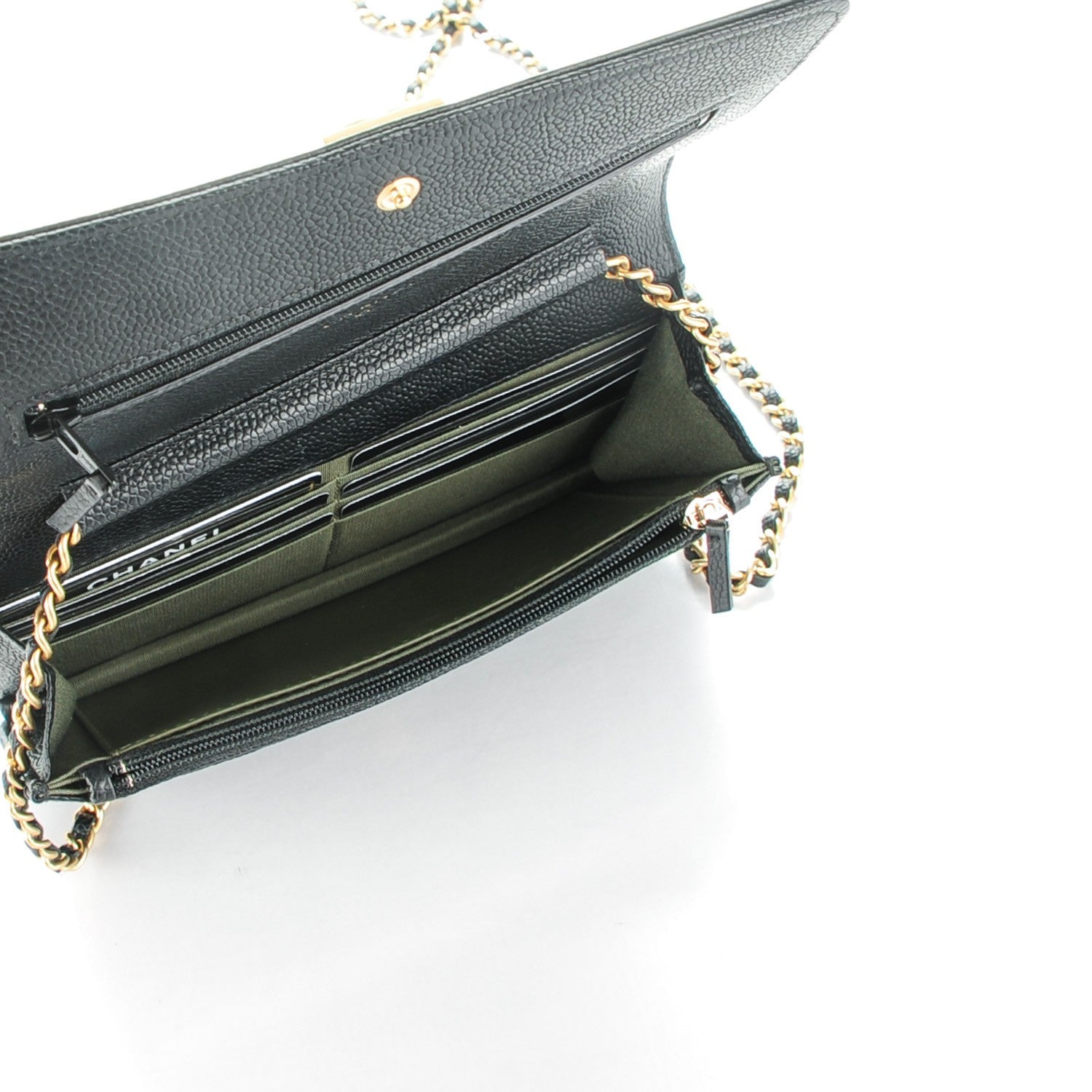 Chanel Caviar Quilted Boy Wallet On Chain WOC Black 5 of 8