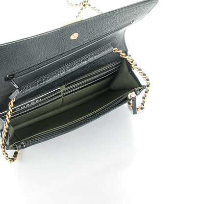 Chanel Caviar Quilted Boy Wallet On Chain WOC Black 5 of 8