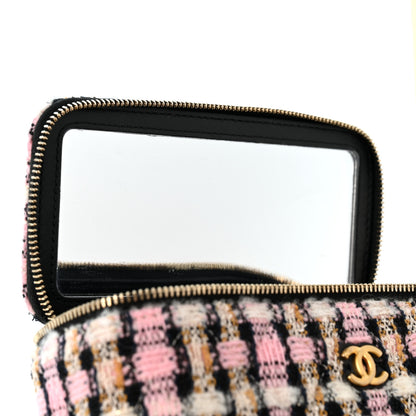 Chanel Tweed Pearl Crush Small Vanity Case With Chain Pink Multicolor 11 of 11