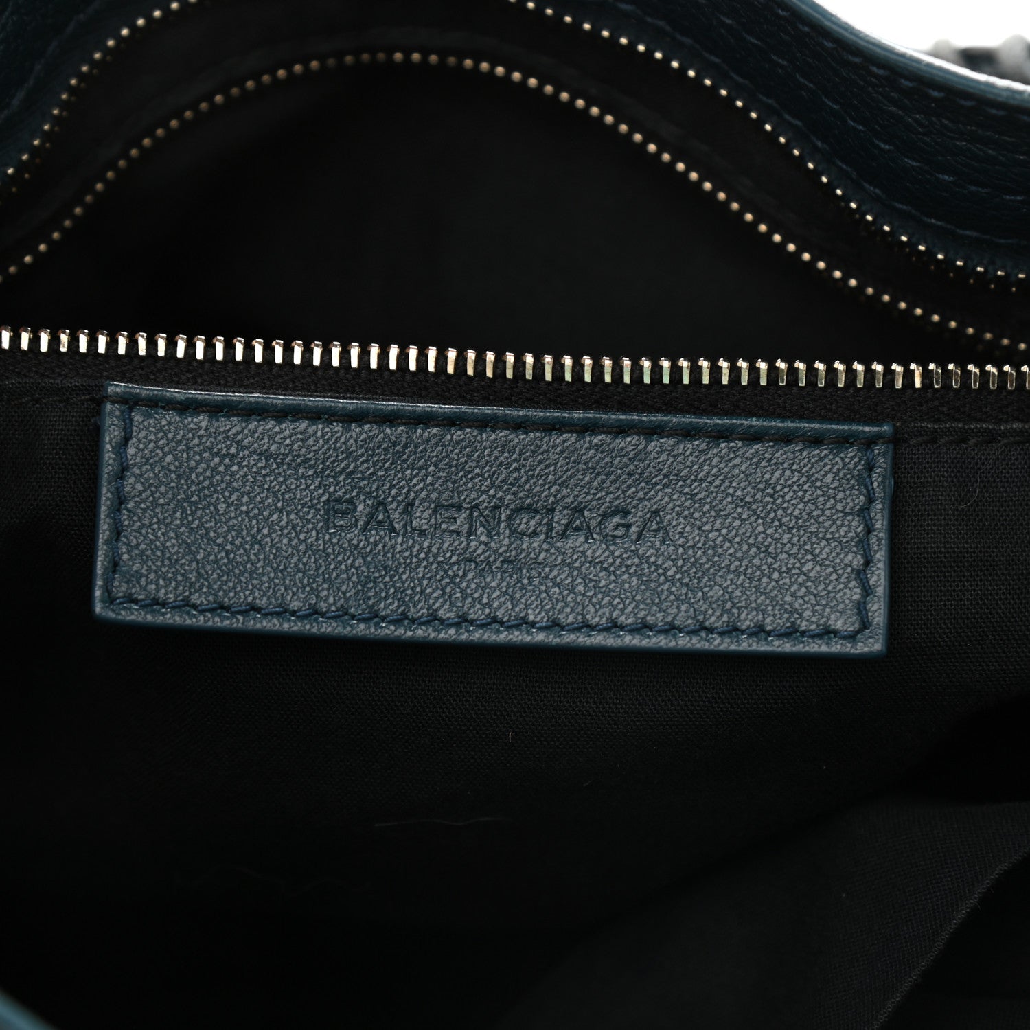 Balenciaga Chevre Gold Metallic Edge Hardware City Bleu Paon 6 of 9