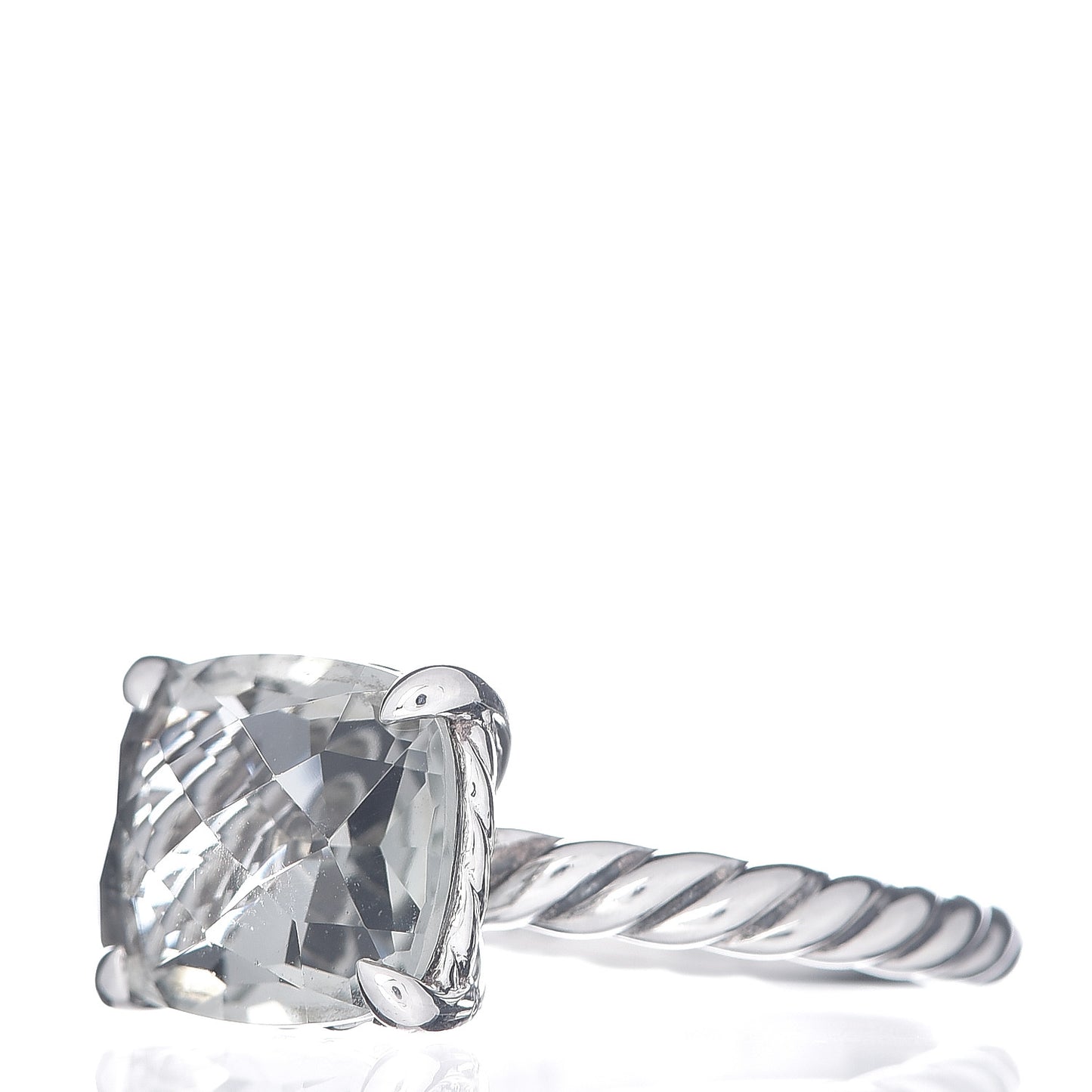 Sterling Silver Prasiolite 10mm Cable Classics Ring 53 6.5