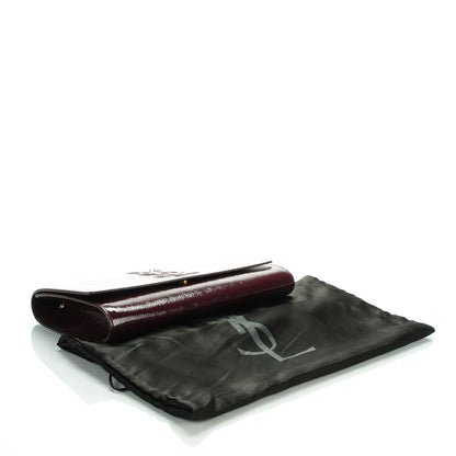 Saint Laurent Textured Patent Calfskin Large Belle De Jour Clutch Bordeaux 4 of 7