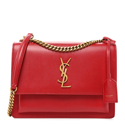 Saint Laurent Calfskin Medium Monogram Sunset Rouge Eros 1 of 13
