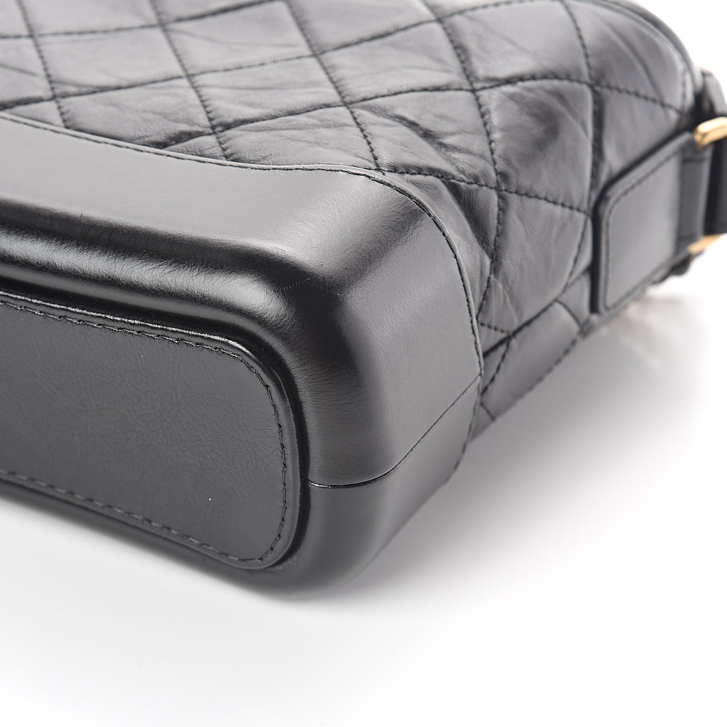Aged Calfskin Quilted Small Gabrielle Hobo Black