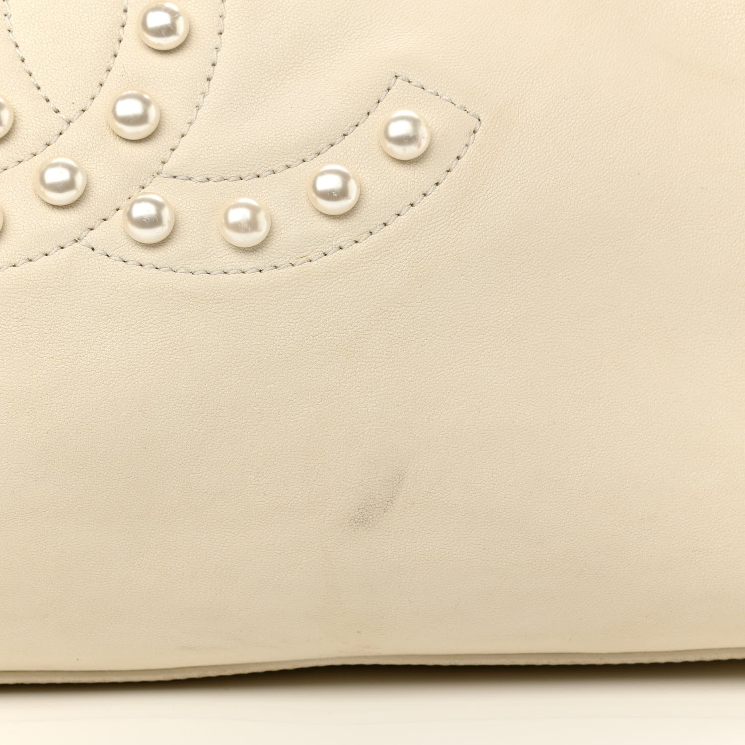 Chanel Lambskin Pearl Obsession Tote White 12 of 16