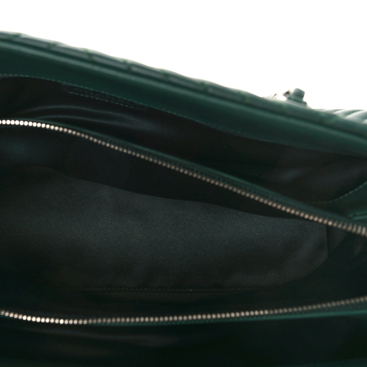 Lambskin Quilted CC Crossing Shopping Tote Green