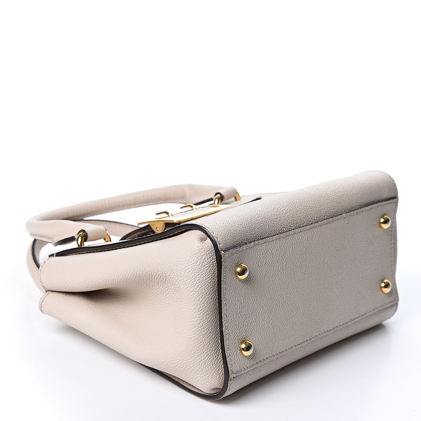 Soft Grain Calfskin Small Buckle Tote Limestone