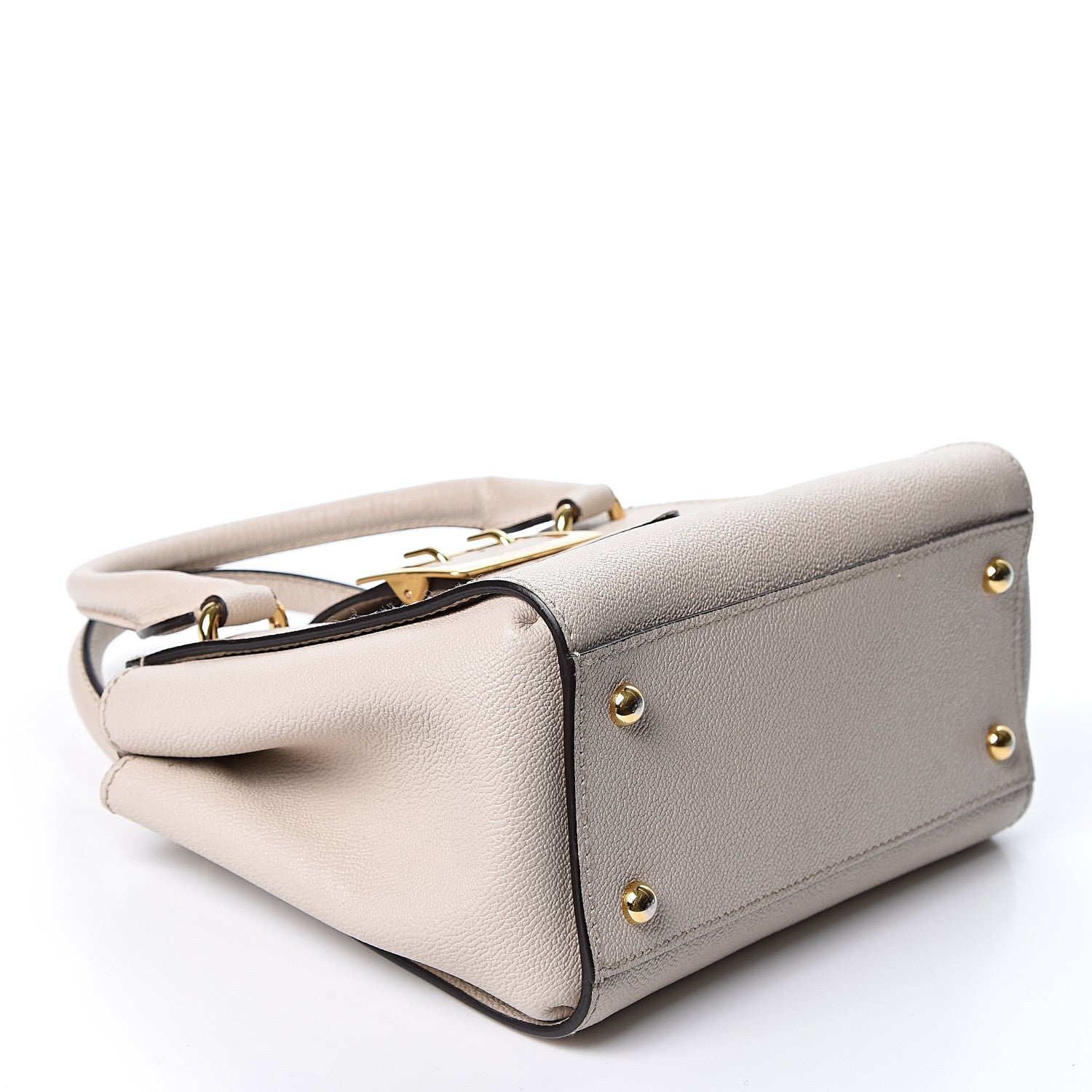 Burberry Soft Grain Calfskin Small Buckle Tote Limestone 3 of 12
