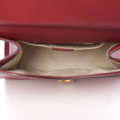 Gucci Calfskin Mini GG Marmont Top Handle Bag Vulcanic Red 4 of 10