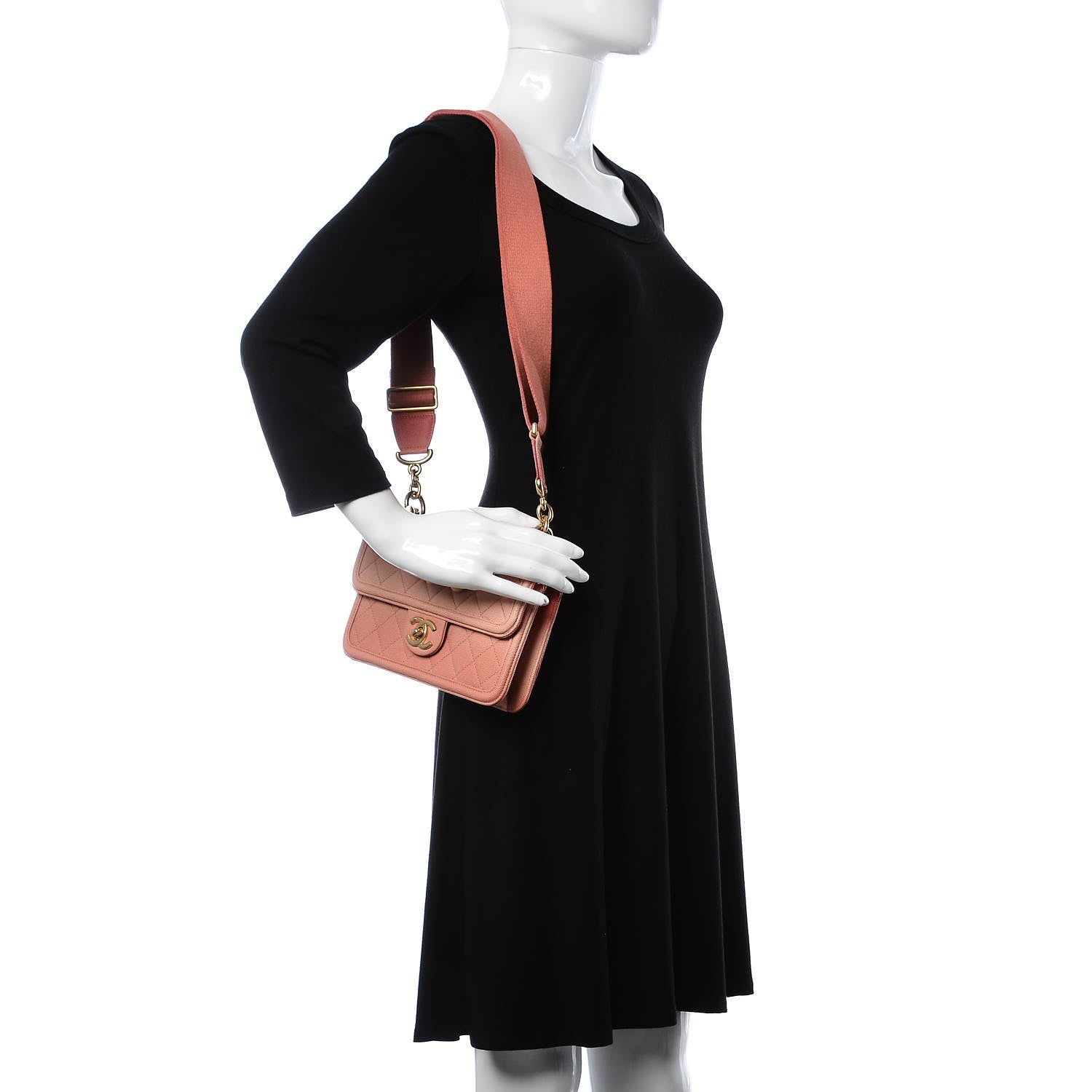 Chanel Caviar Quilted Small Sunset On The Sea Flap Coral 2 of 7