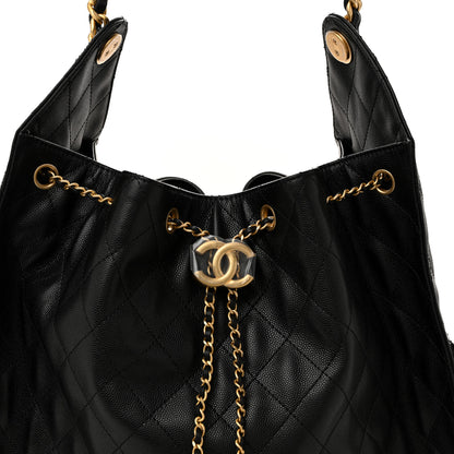 Chanel Caviar Quilted Large Chanel 25 Handbag Black 9 of 11