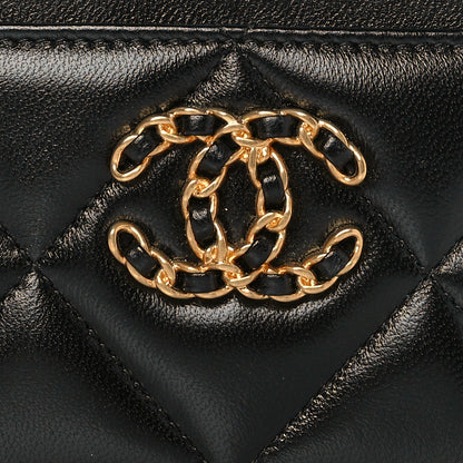 Chanel Lambskin Quilted Chanel 19 Card Holder Black 9 of 12