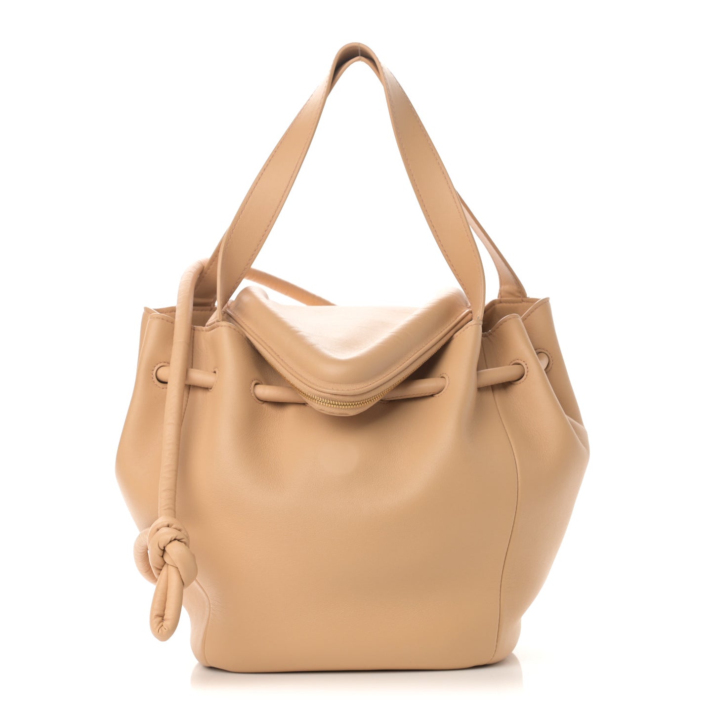 Calfskin Small Beak Tote Almond