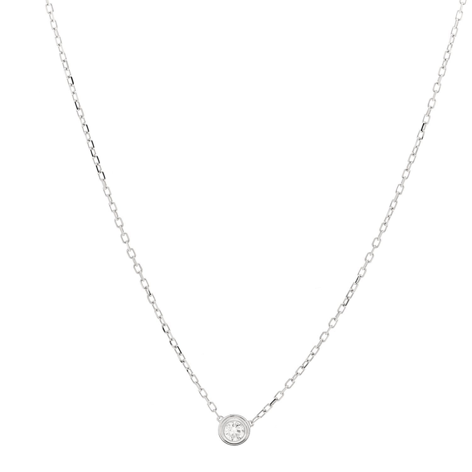 Cartier 18K White Gold Diamond LM D'Amour Pendant Necklace 1 of 5