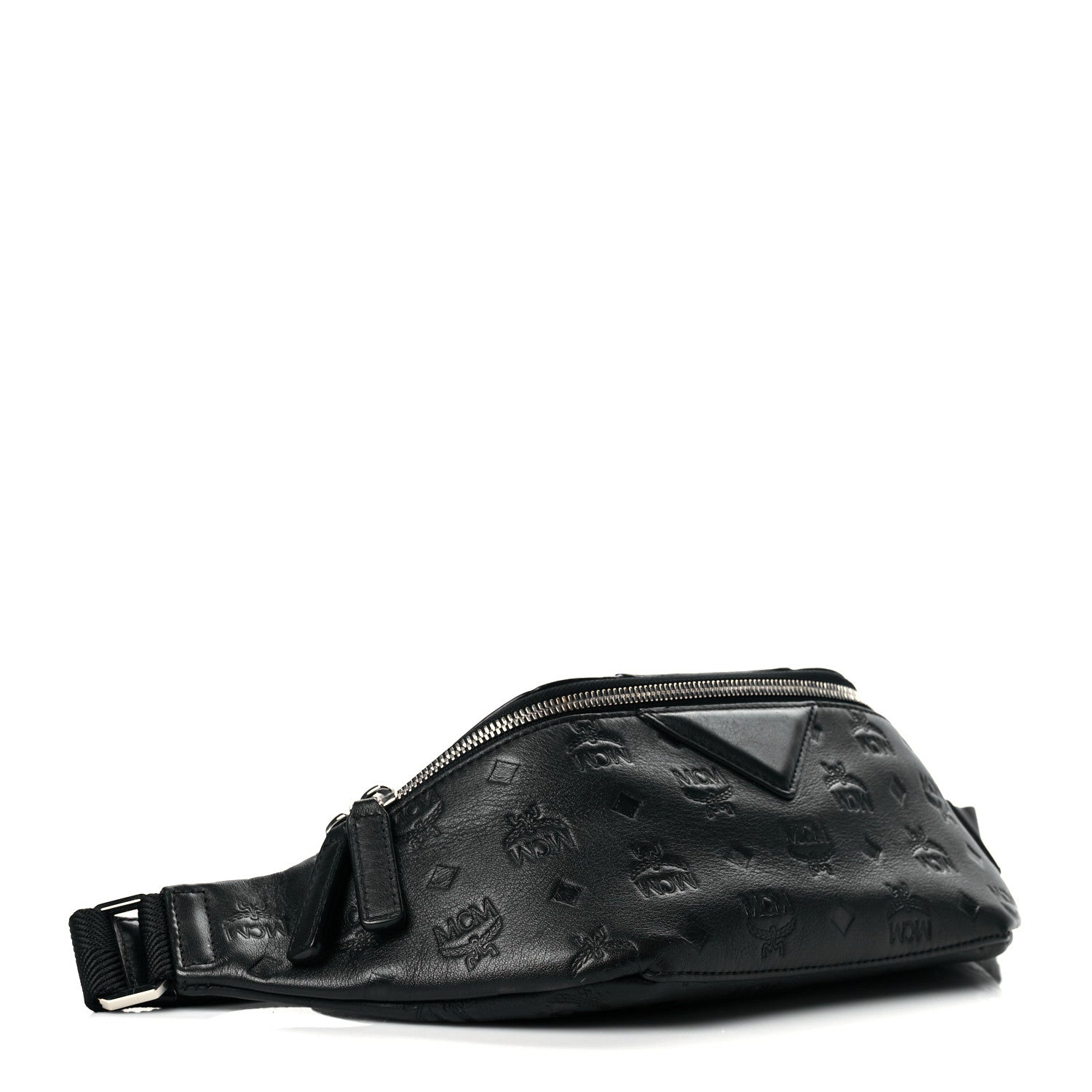 MCM Calfskin Ottomar Monogram Fursten Belt Bag Black 4 of 10