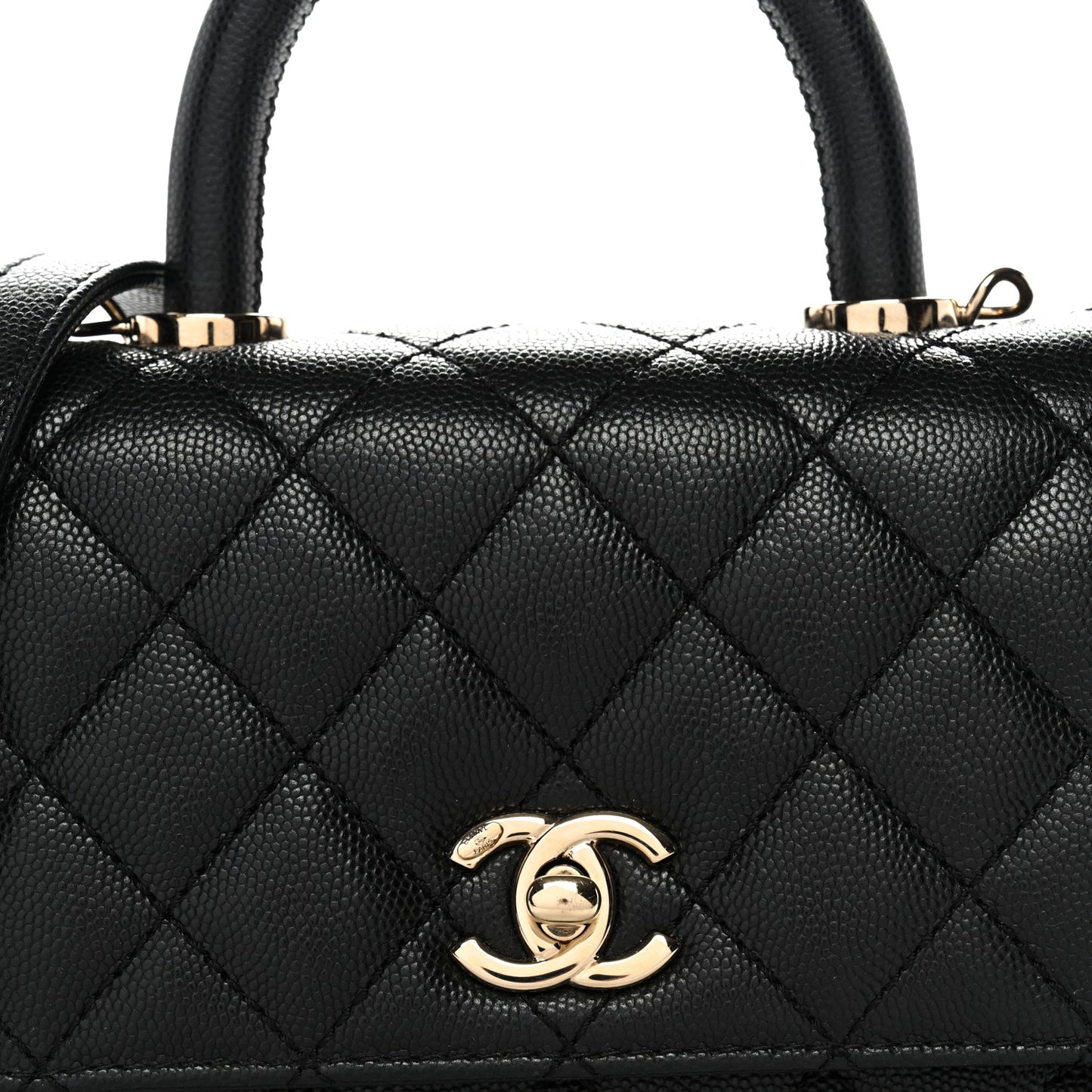 Caviar Quilted Extra Mini Coco Handle Flap Black