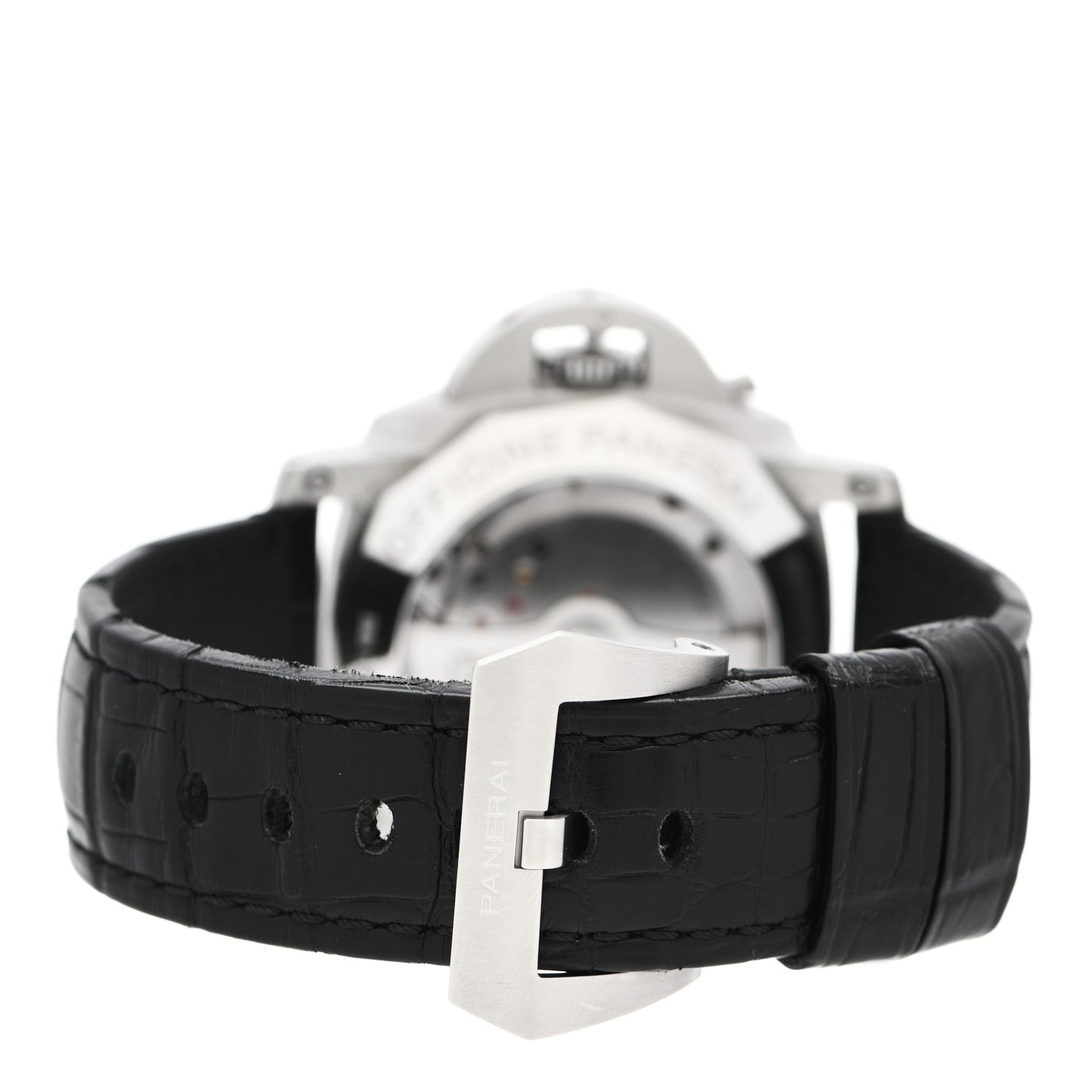 Stainless Steel Alligator 44mm 1950 3 Days GMT Power Reserve Automatic Watch Black PAM00321