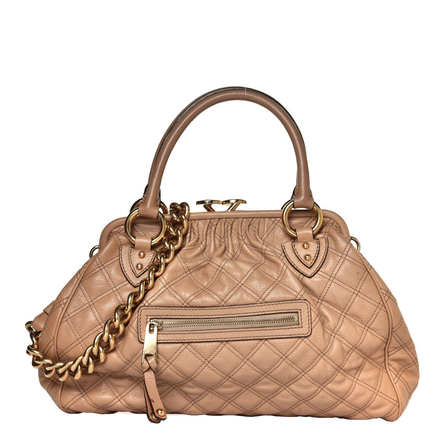 Calfskin Quilted Stam Beige
