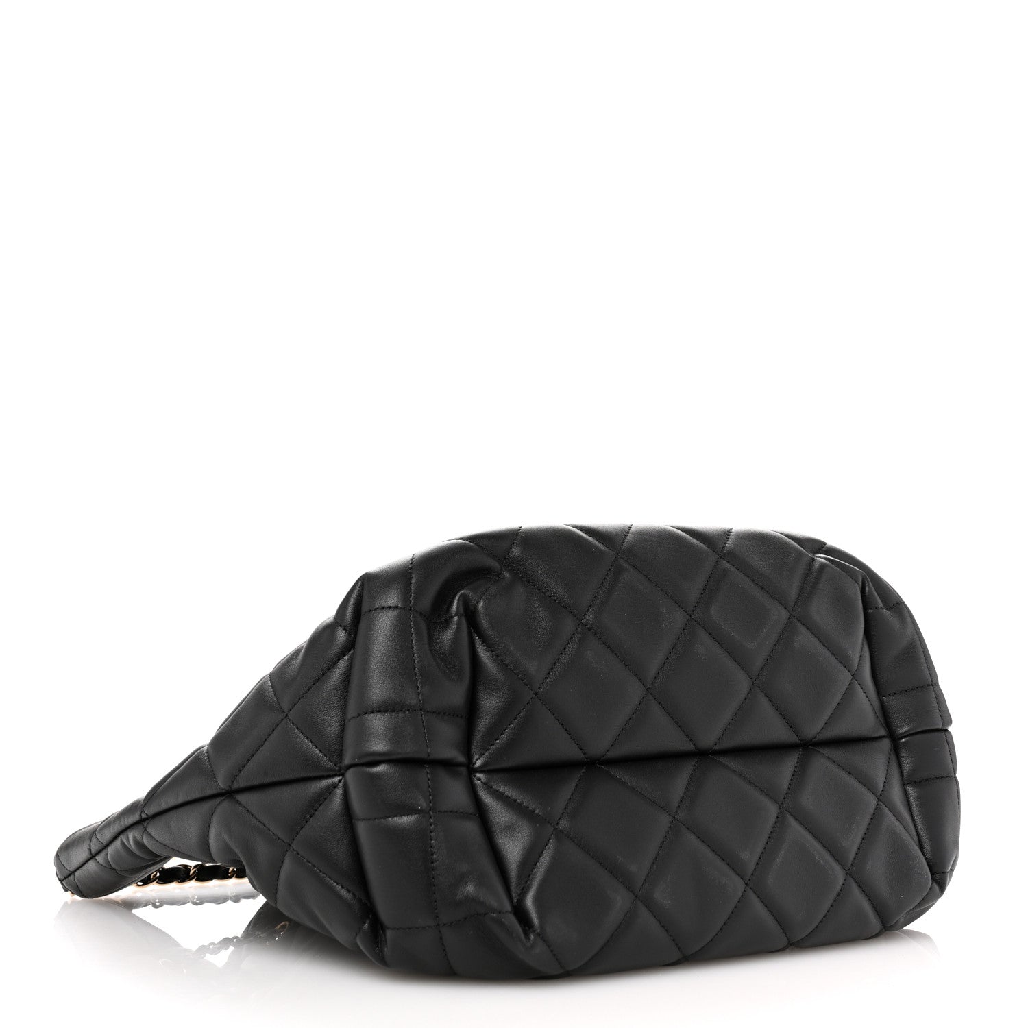 Chanel Lambskin Quilted CC Dweller Drawstring Tote Black 3 of 9