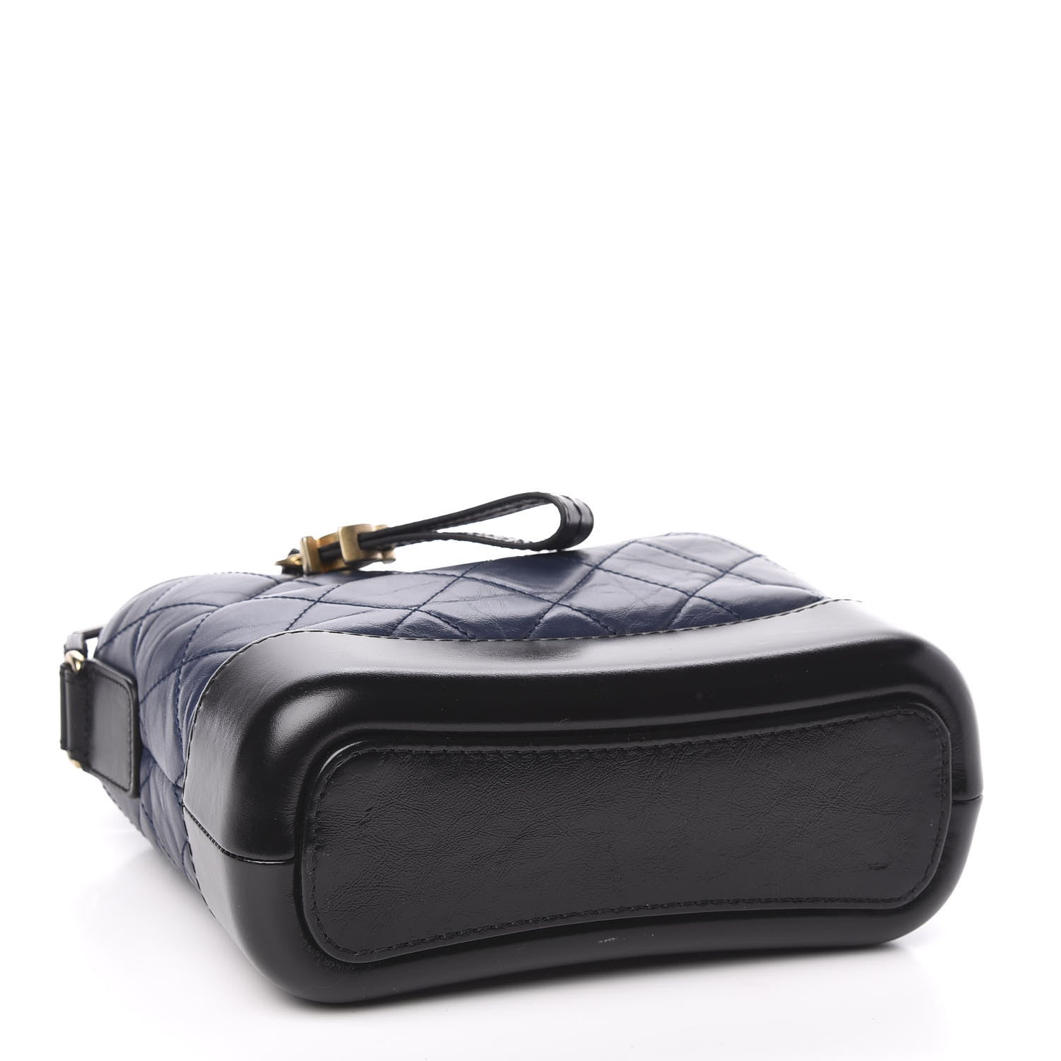 Chanel Aged Calfskin Quilted Small Gabrielle Hobo Navy Black 4 of 10
