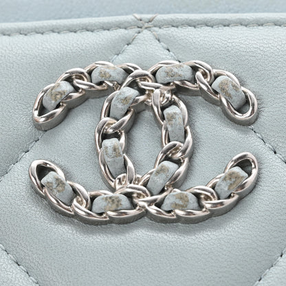 Chanel Lambskin Quilted Chanel 19 Card Holder Light Blue 9 of 11