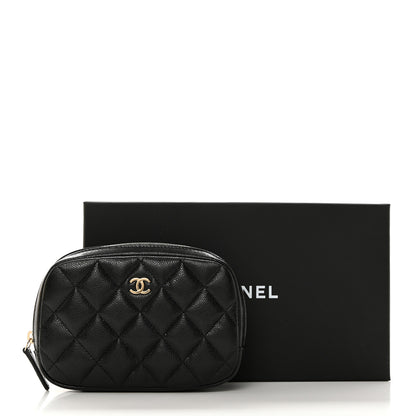 Chanel Caviar Quilted Small Curvy Pouch Cosmetic Case Black 8 of 8